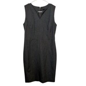 Ann Taylor Career Dress Sleeveless‎ V-Neck Sheath Work Office Gray Size 4P